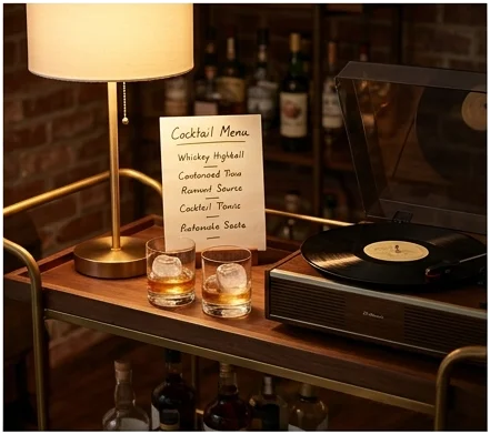 How to Host an Adults-Only Home Bar Night With Drinks, Music, and Digital Entertainment