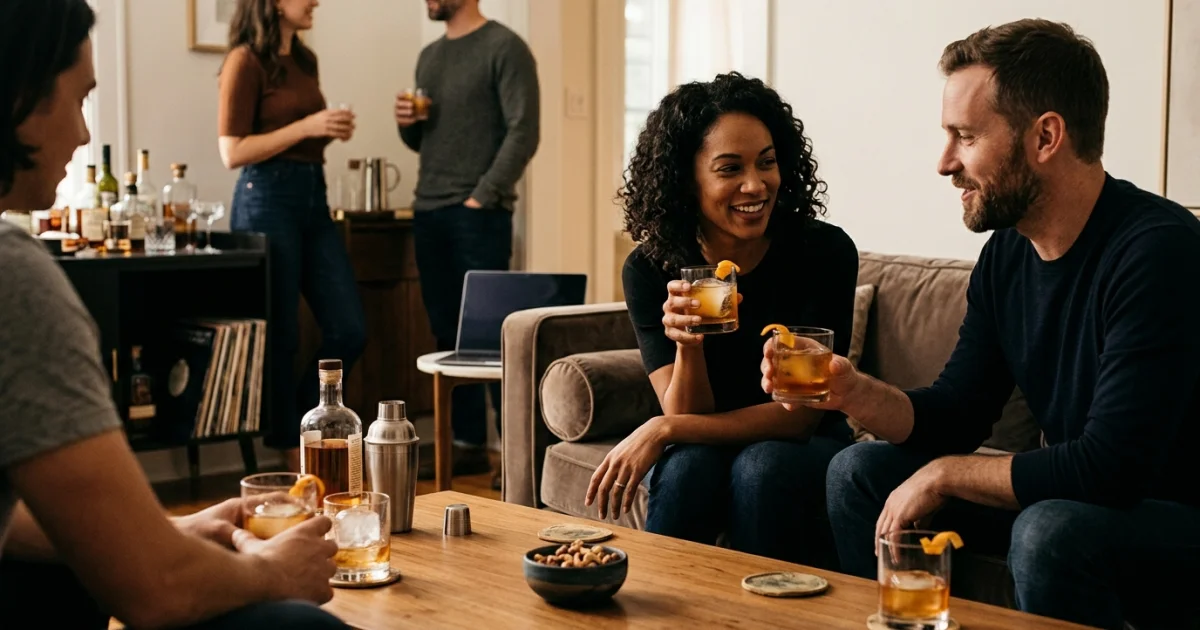 How to Host an Adults-Only Home Bar Night With Drinks, Music, and Digital Entertainment